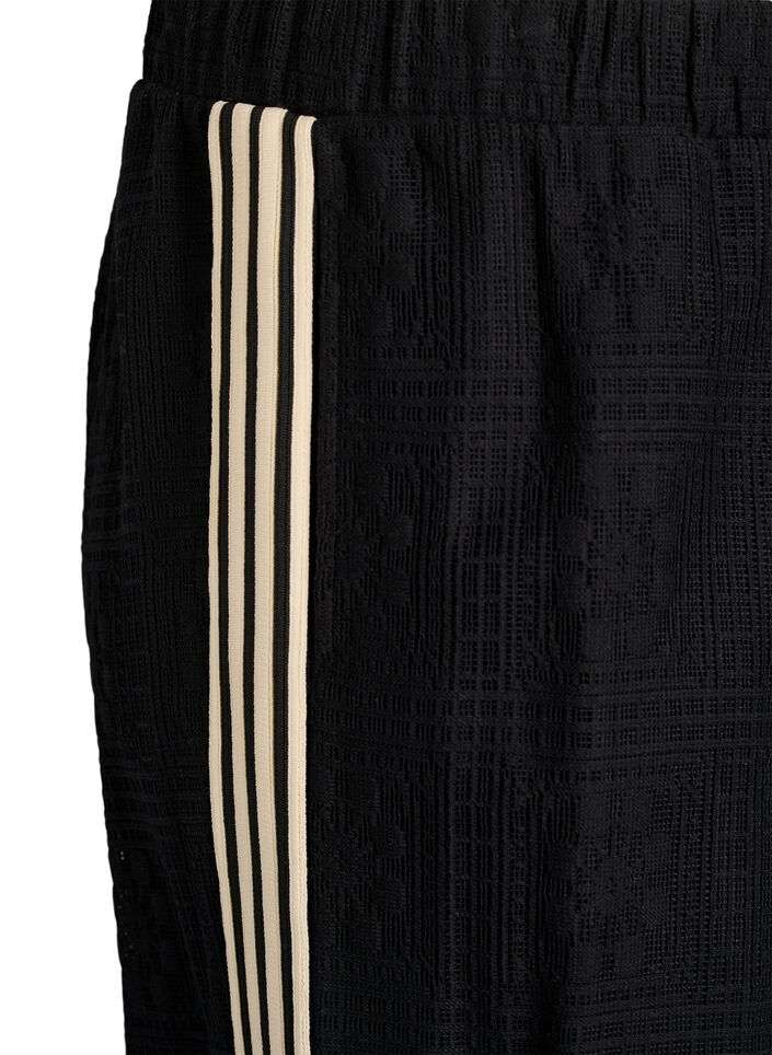 Vida spetsbyxor med kontrast&shy;r&auml;nder, Svart, Packshot image number 2