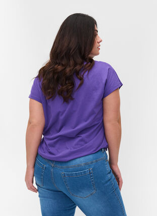 T-shirt i bomullsmix, Ultra Violet, Model image number 1