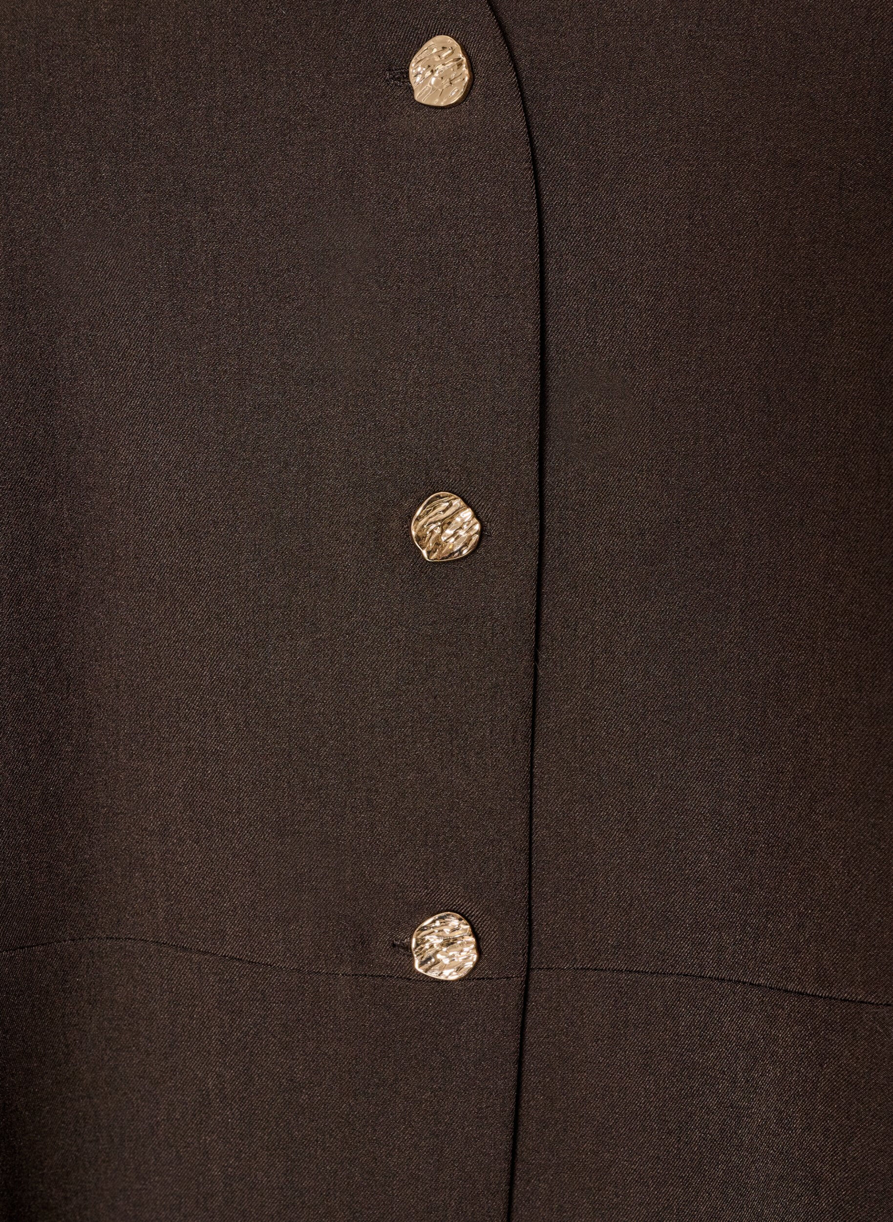 ZizziKritstrecksrandig v&auml;st med peplum, Brun, Packshot image number 2