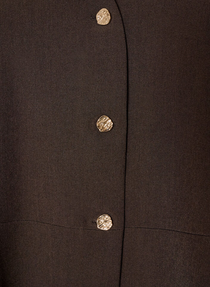 Kritstrecksrandig v&auml;st med peplum, Brun, Packshot image number 2