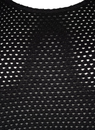 Klänning med 3/4-ärm och stickat spetsmönster, Black, Packshot image number 2