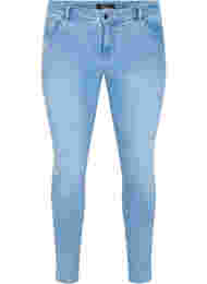 Extra slim Sanna jeans med broderidetaljer, Light blue