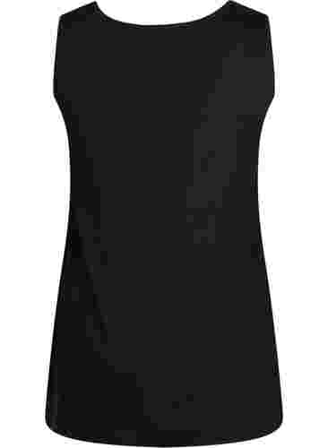 Topp med a-linjeform och rund hals, Black, Packshot image number 1