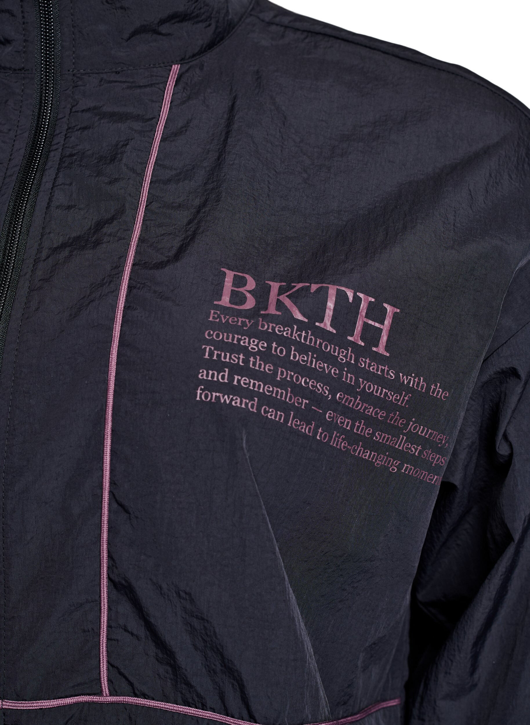 Zizzi L&auml;tt jacka med kontrastpiping, Svart, Packshot image number 2