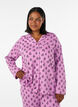 Pyjamasskjorta i bomull med br&ouml;stficka, Rosa, Model image number 0