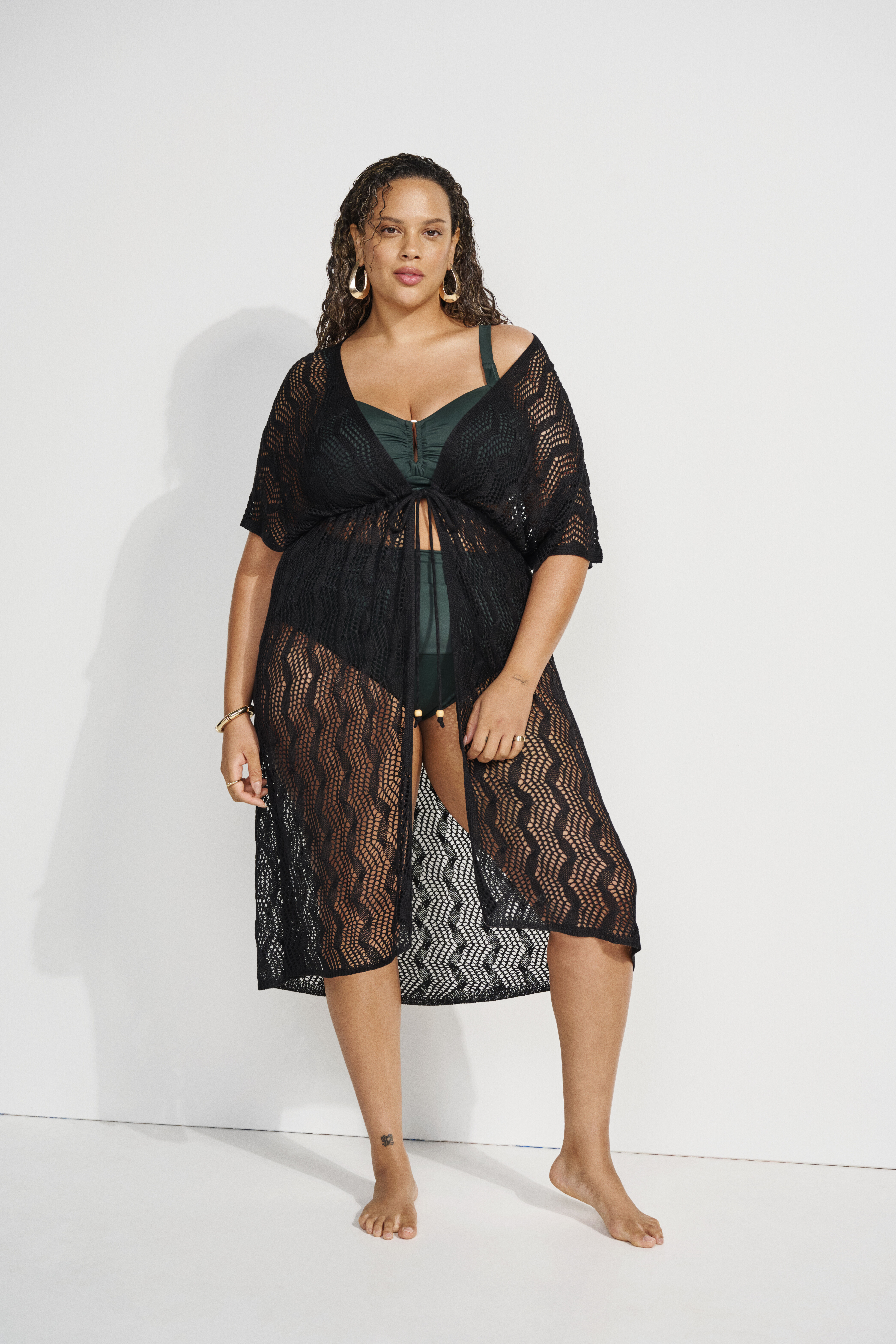 Zizzi Bikinilook med kimono, , Model