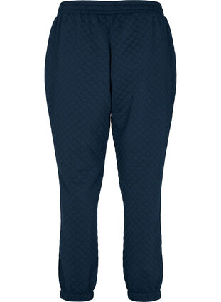 Quiltade sweatpants med fickor, Navy Blazer, Packshot image number 1