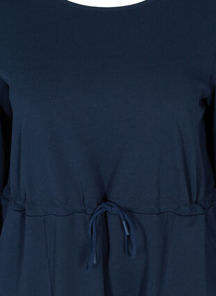 Långärmad tunika med fickor, Navy Blazer, Packshot image number 2