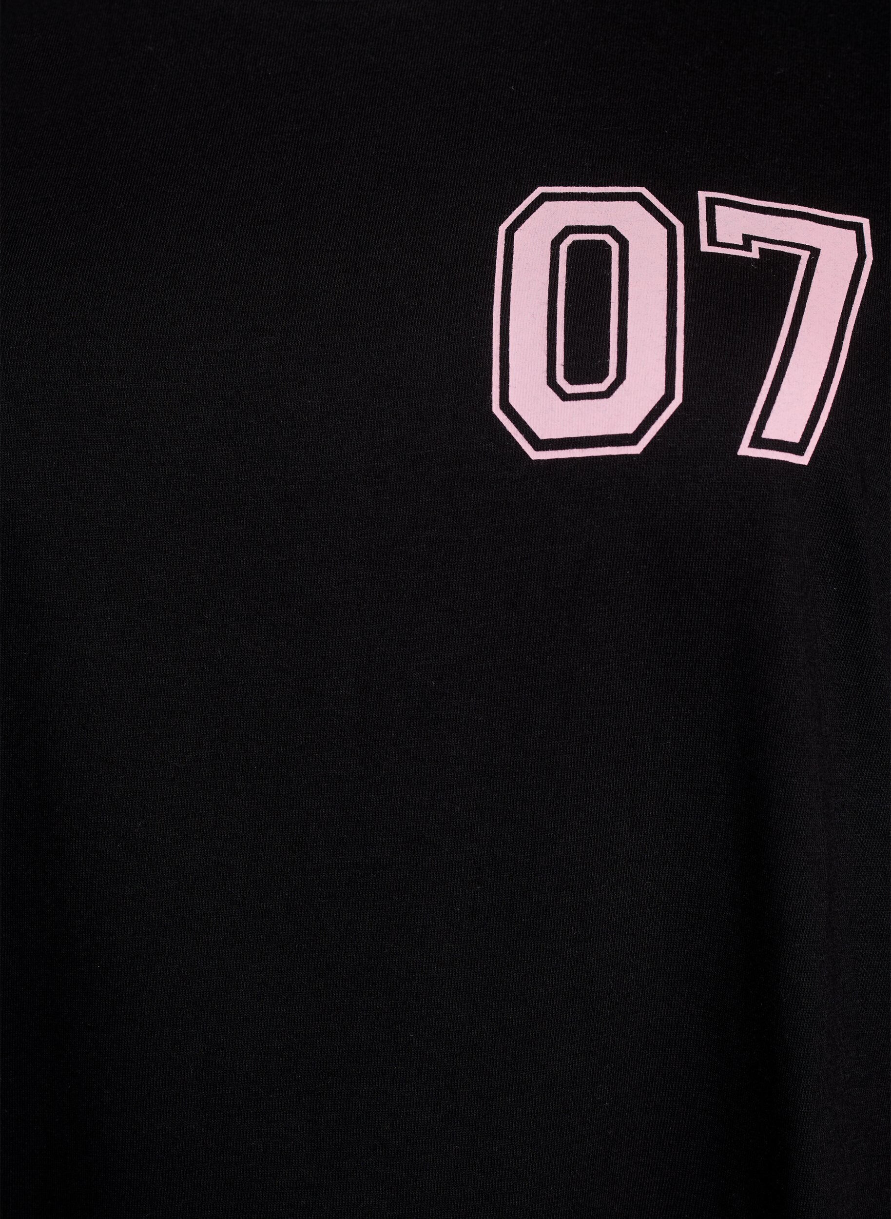 Zizzi Kort t-shirtkl&auml;nning med sportiga detaljer, Svart, Packshot image number 2