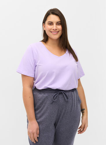 Basis t-shirt, Purple Rose, Model image number 0