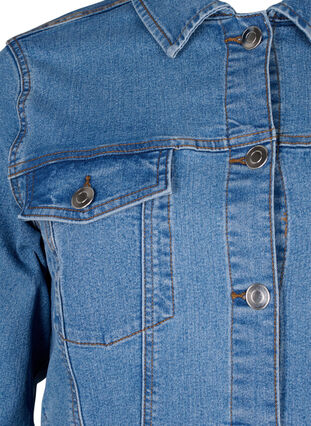 FLASH - jeansjacka i stretchig bomullsblandning, Blue Denim, Packshot image number 2