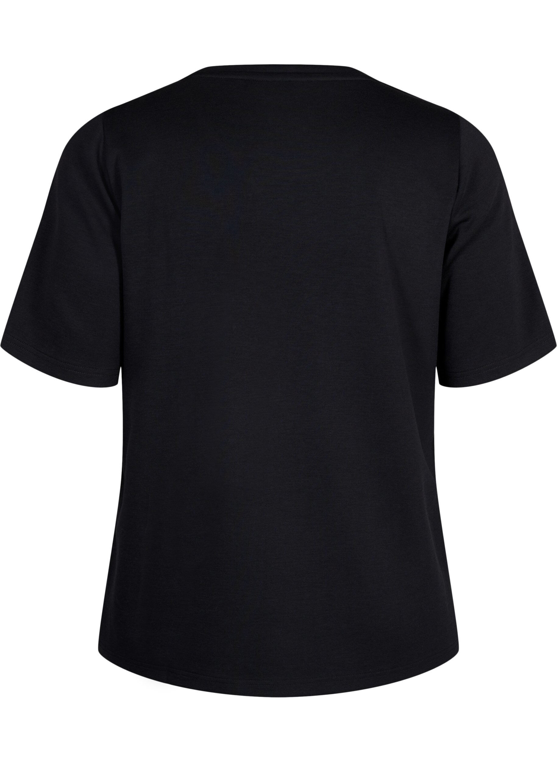 ZizziT-shirt i modalblandning, Svart, Packshot image number 1