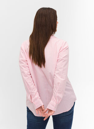 Randig skjorta i ekologisk bomull, Blush Stripe, Model image number 1