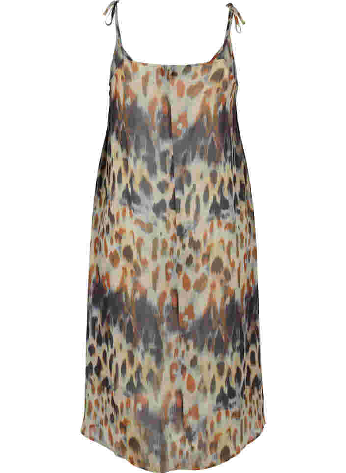 Blommig strandklänning med axelband, Abstract Leopard, Packshot image number 1