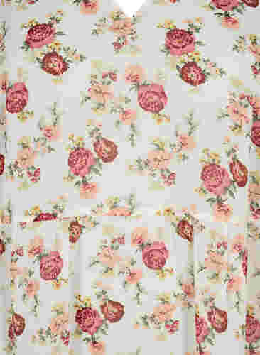 FLASH - Tryckt tunika med 3/4-ärmar, Off White Flower, Packshot image number 2