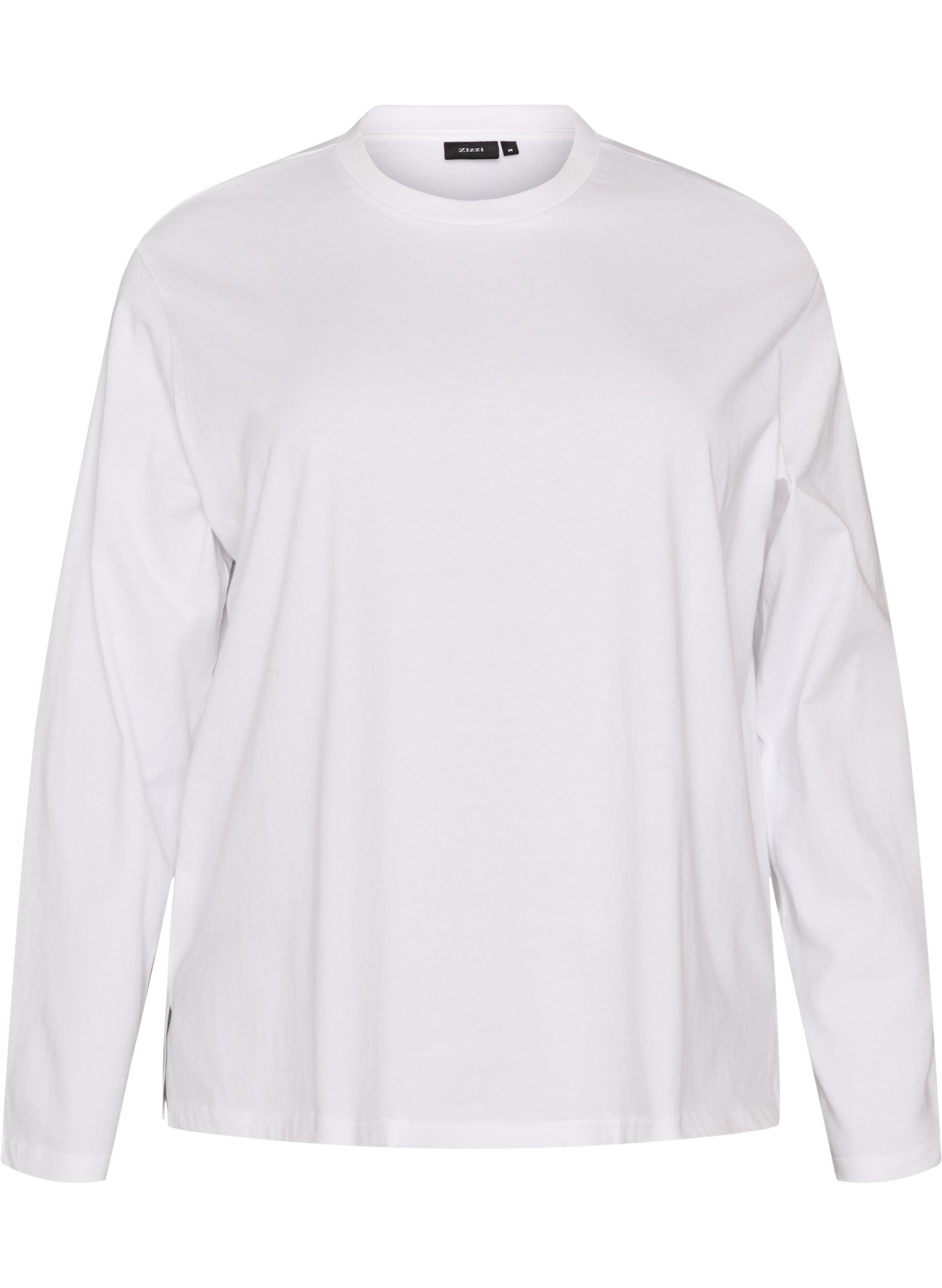ZizziBas-t-shirt med l&aring;nga &auml;rmar, Vit, Packshot image number 0