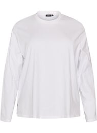 Bas-t-shirt med l&aring;nga &auml;rmar, Vit