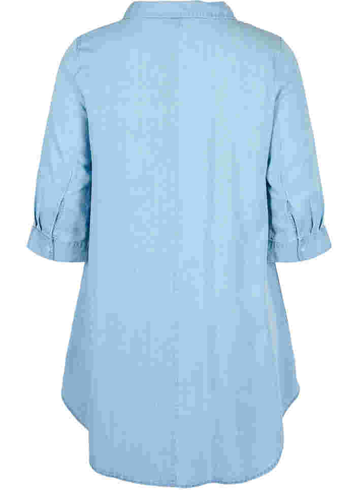 Tunika med 3/4-ärmar, Light blue denim, Packshot image number 1