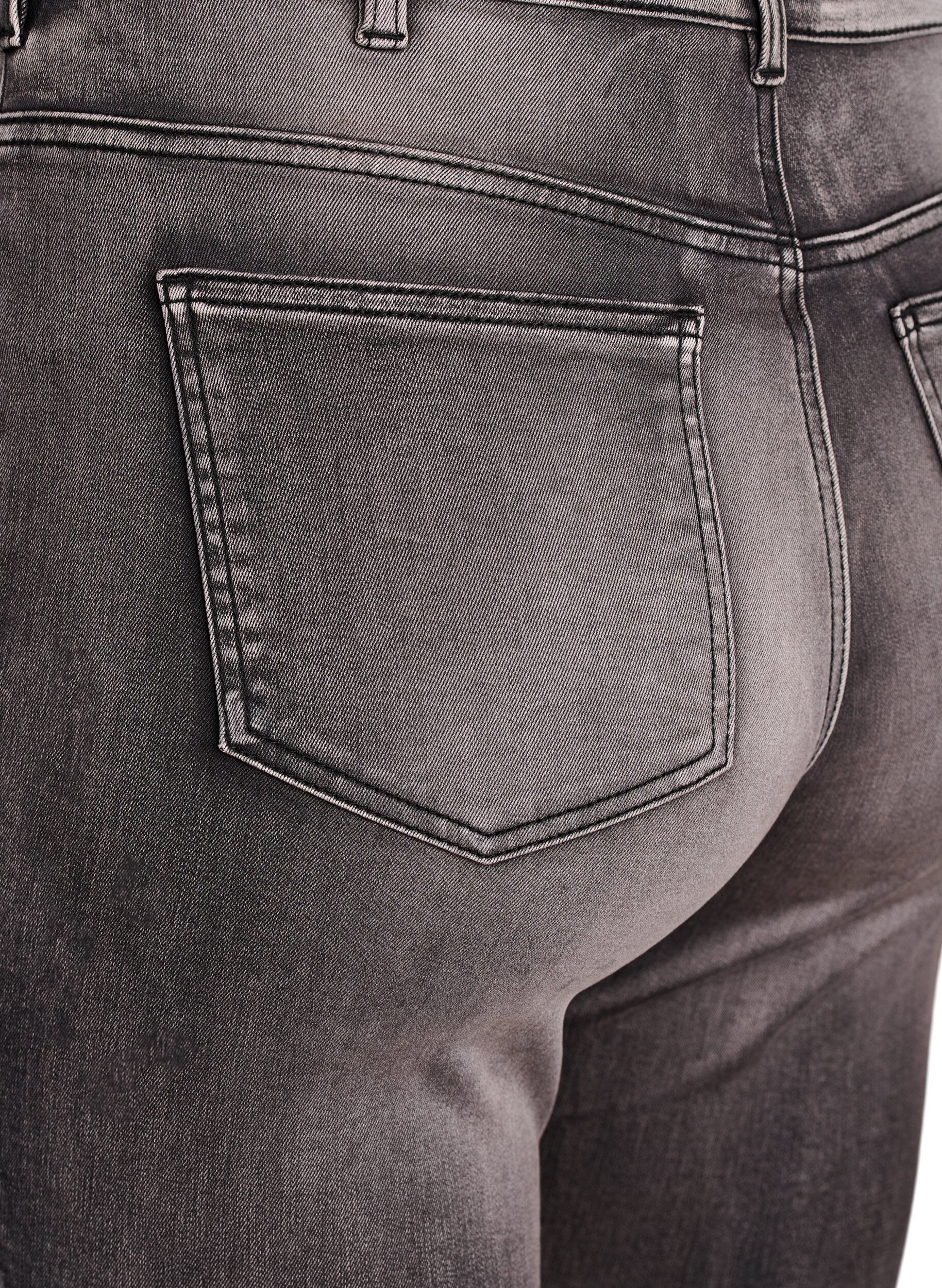 ZizziSupersmala Amy-jeans med h&ouml;g midja, Gr&aring;, Packshot image number 3