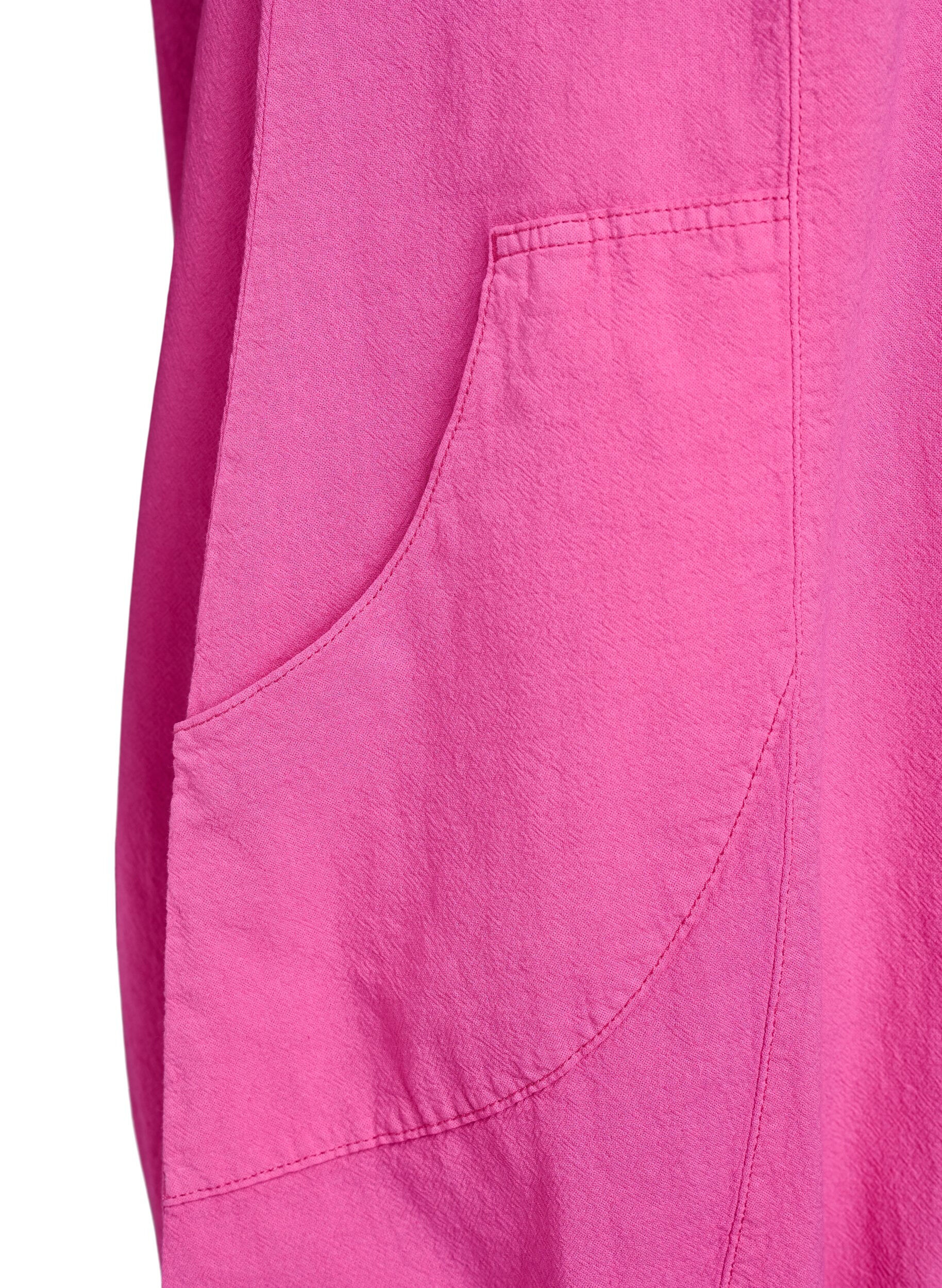 ZizziKort&auml;rmad kl&auml;nning i bomull, Rosa, Packshot image number 3