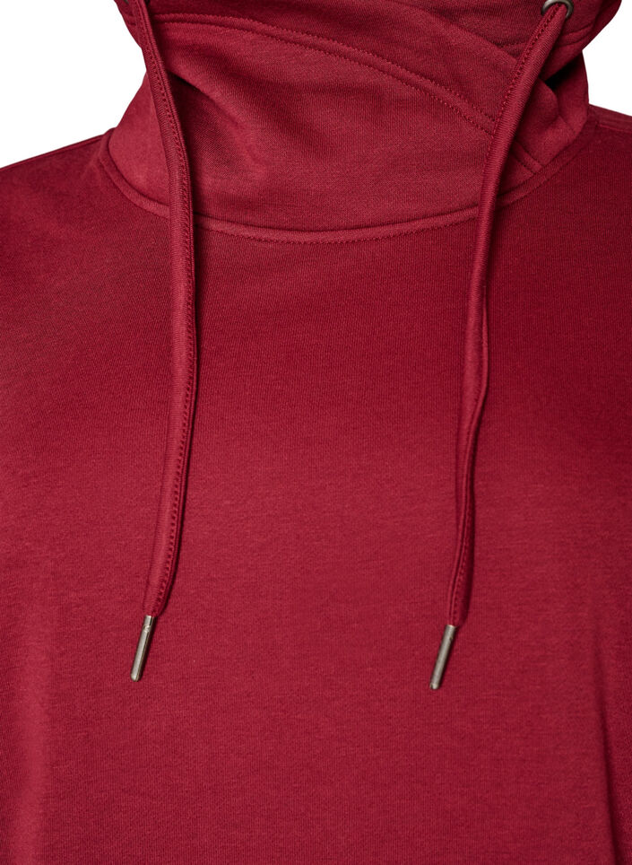 Sweatshirt med h&ouml;g krage och fickor, R&ouml;d, Packshot image number 2