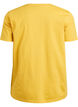 Enkel t-shirt i bomull med rund halsringning, Gul, Packshot image number 1