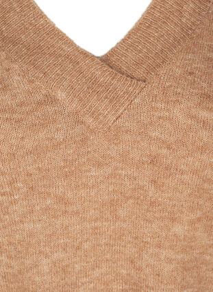 Melerad oversize stickad tröja med ull, Nomad as sample, Packshot image number 2
