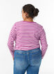 Randig blus med l&aring;nga &auml;rmar, Lila, Model image number 2