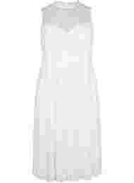Ärmlös brudklänning med spets och plisserad kjol , Bright White