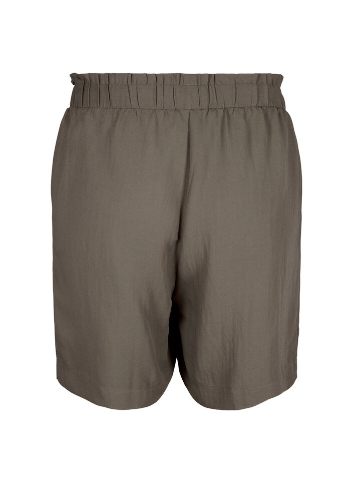 Löst sittande shorts i viskos, Chocolate Chip, Packshot image number 1