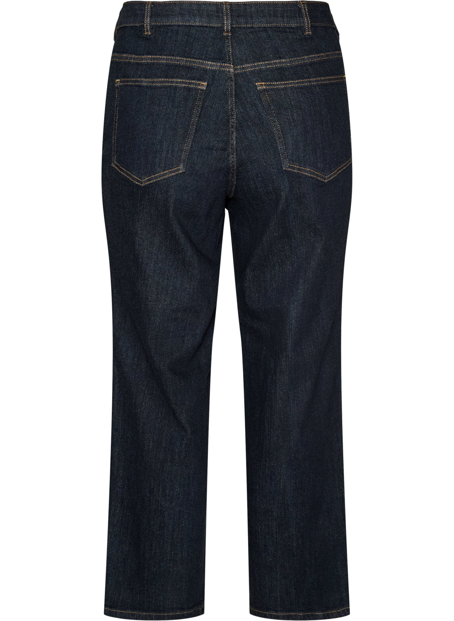 ZizziStraight fit Kiana jeans med h&ouml;g midja, Bl&aring;, Packshot image number 1