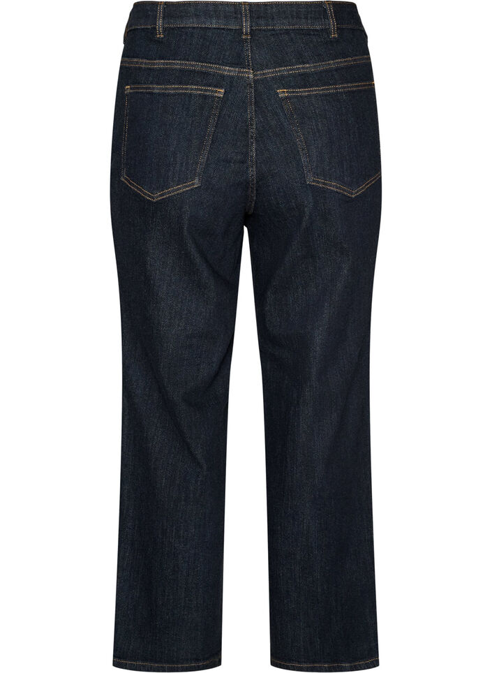 Straight fit Kiana jeans med h&ouml;g midja, Bl&aring;, Packshot image number 1