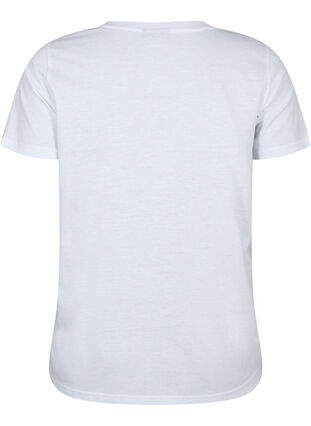 Kortärmad t-shirt med v-hals, Bright White, Packshot image number 1