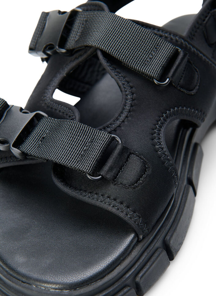 Sandal med bred passform, Svart, Packshot image number 2