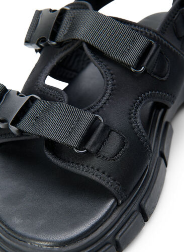 Sandal med bred passform, Black, Packshot image number 2