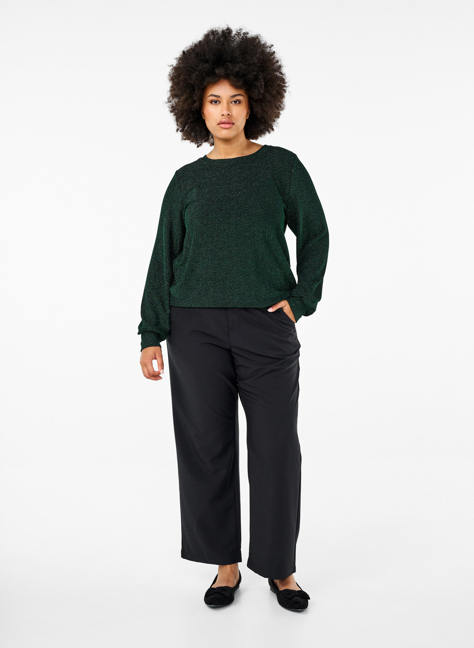 Zizzi Blus med skimrande m&ouml;nster, Scarab ZigZagShimmer, Model image number 2