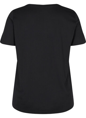 Bomulls t-shirt med ton-i-ton-tryck, Black Originality, Packshot image number 1