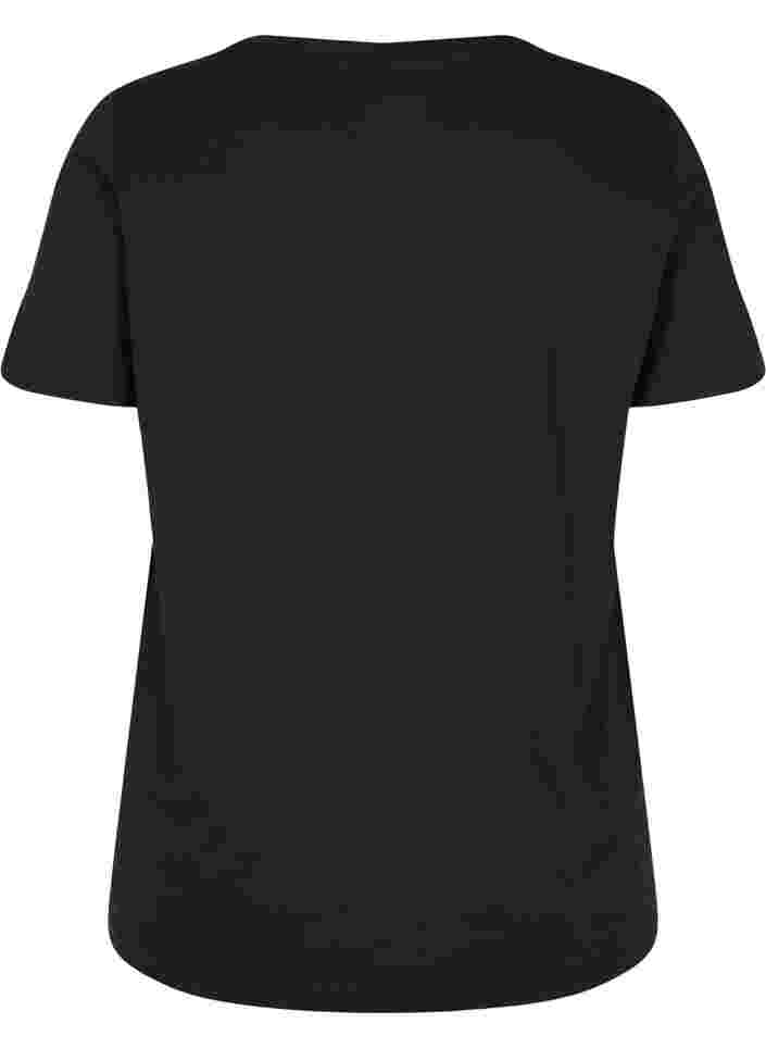 Bomulls t-shirt med ton-i-ton-tryck, Black Originality, Packshot image number 1