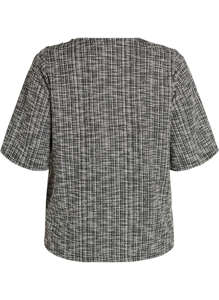 V&auml;vd blus med knappdetalj, Vanilla, Packshot image number 1