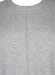 Stickad blus med rund halsringning och mittsöm, Light Grey Melange, Packshot image number 2