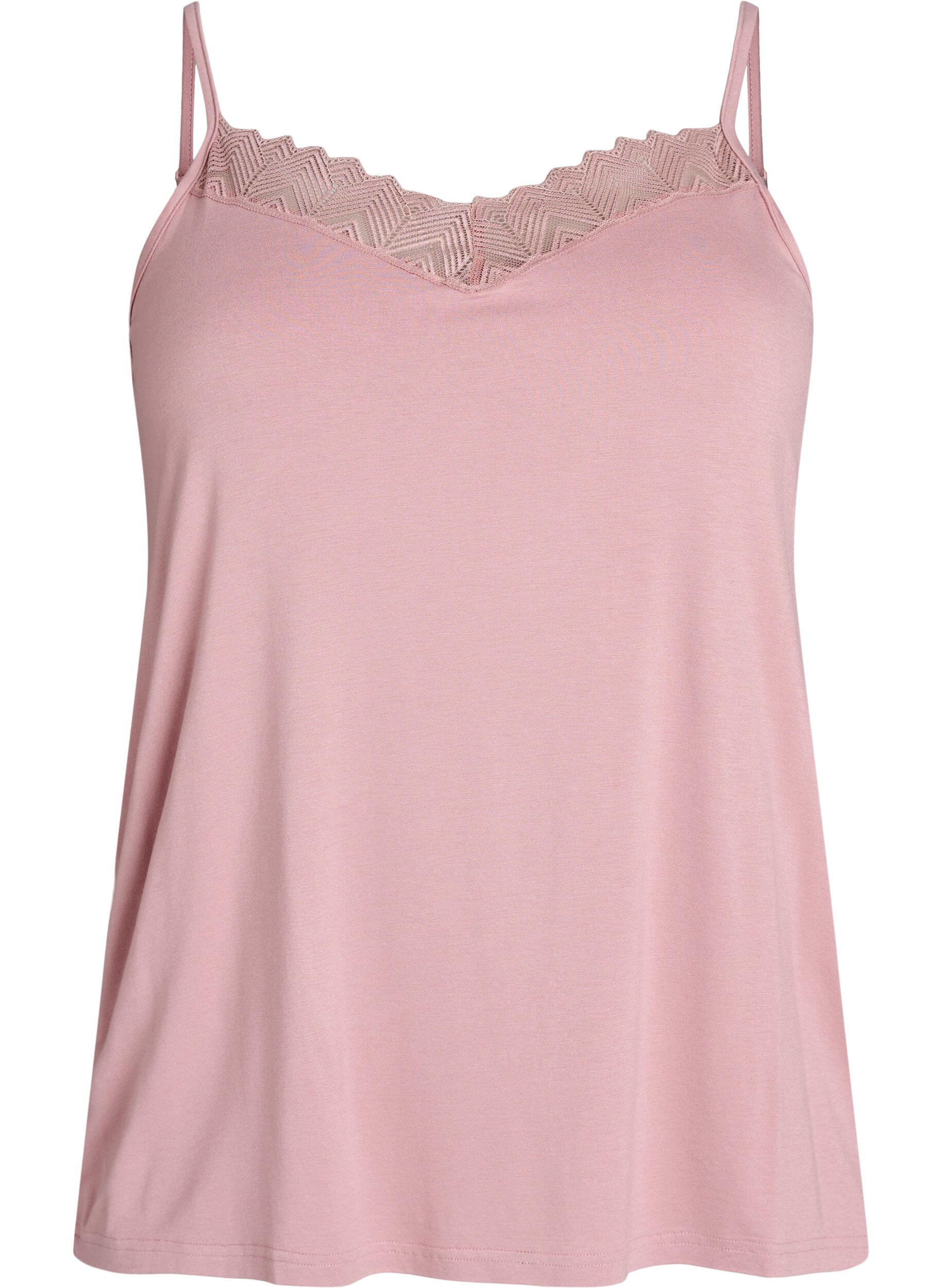 Zizzi Topp med spetsdetalj och spaghettiband, 1342, Packshot image number 0