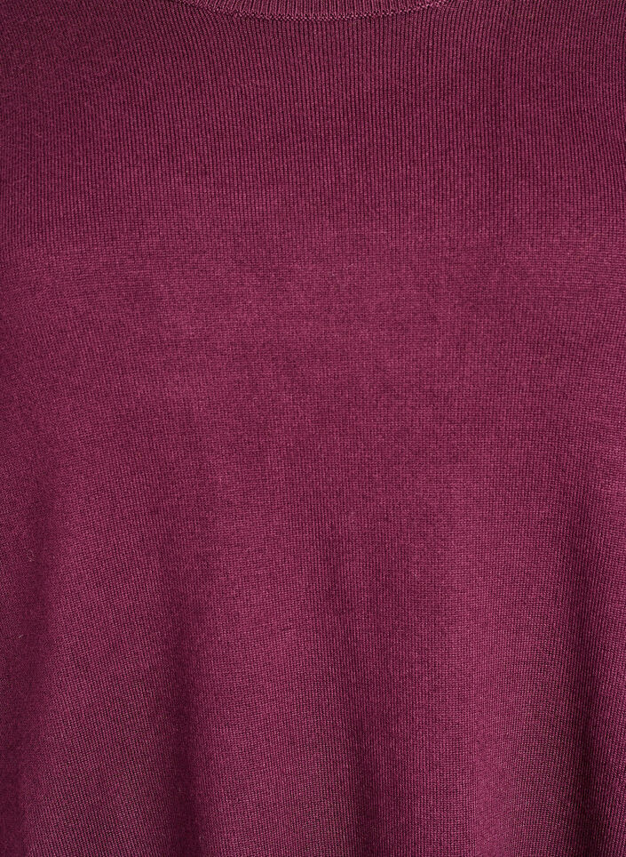 Stickad blus med knappar i sidan, R&ouml;d, Packshot image number 2