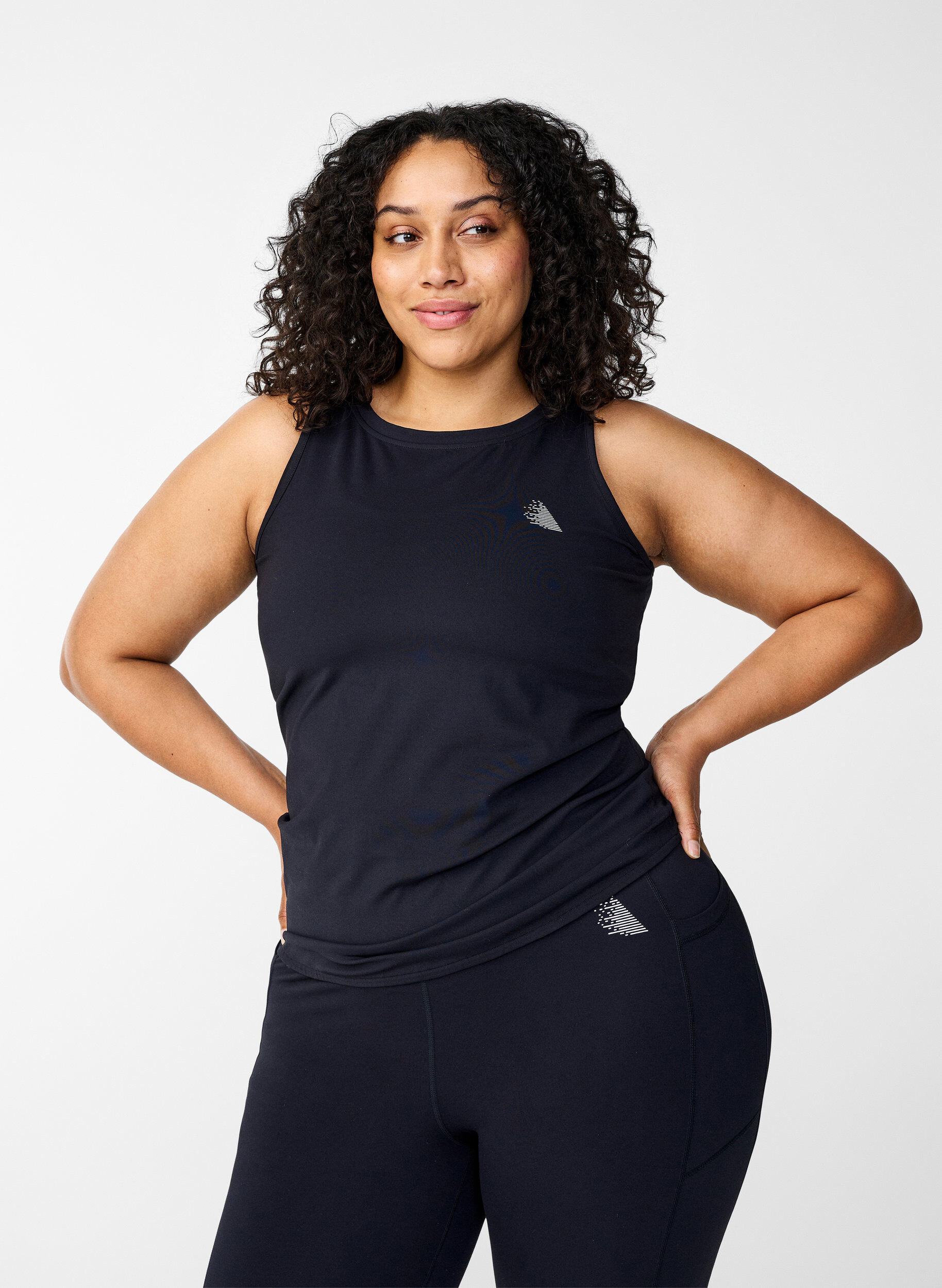 Zizzi &Aring;tsittande tr&auml;ningstopp med inv&auml;ndig silikonkant, Black, Model image number 0