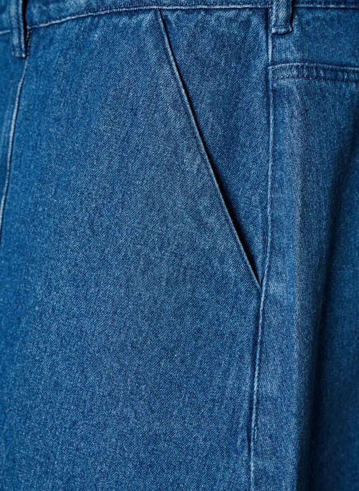 A-linjeformad jeanskjol med v&aring;gig knappsl&aring;, Bl&aring;, Packshot image number 3