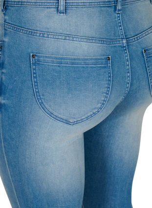 Amy jeans med super slim fit och slitna detaljer och knappar, Light blue, Packshot image number 3