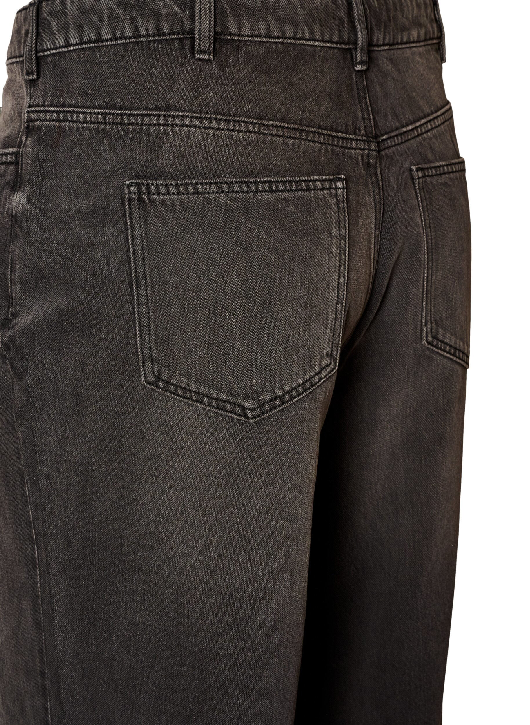 ZizziKiana straight fit-jeans med h&ouml;g midja, Svart, Packshot image number 3