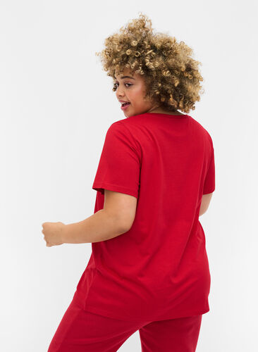 T-shirt med julmotiv i bomull, Tango Red Merry, Model image number 1