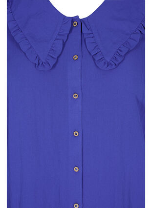 Viskosskjorta med bred krage, Dazzling Blue, Packshot image number 2