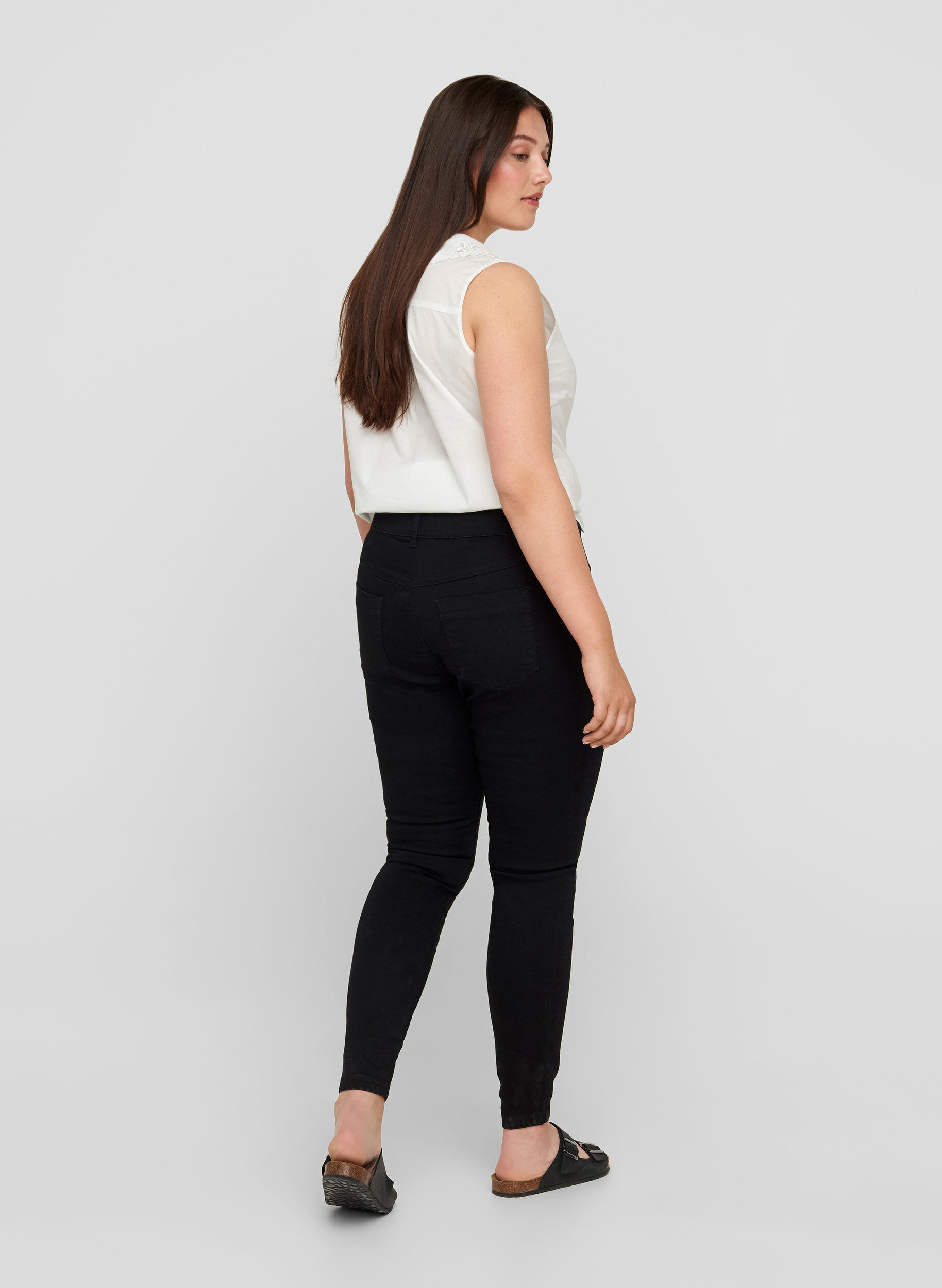 Zizzi Jeggings i bomullsmix, Black, Model image number 1