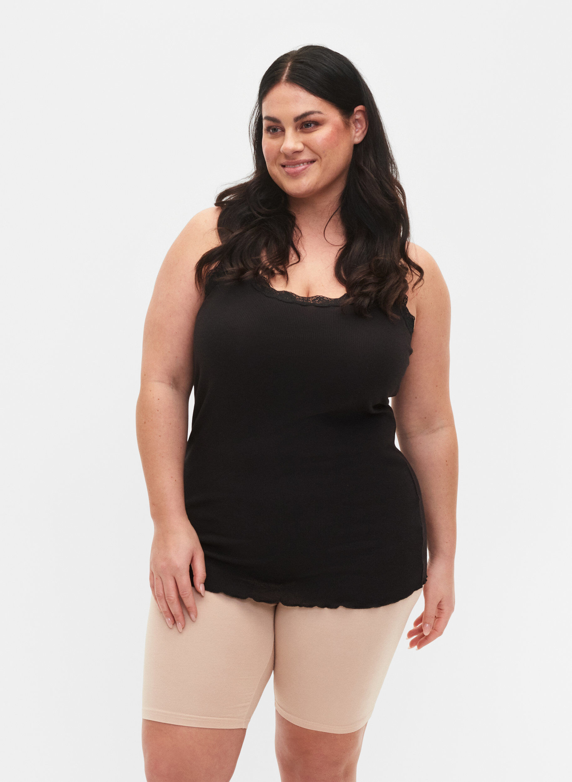 2-pack cykelshorts i viskos, Beige, Model